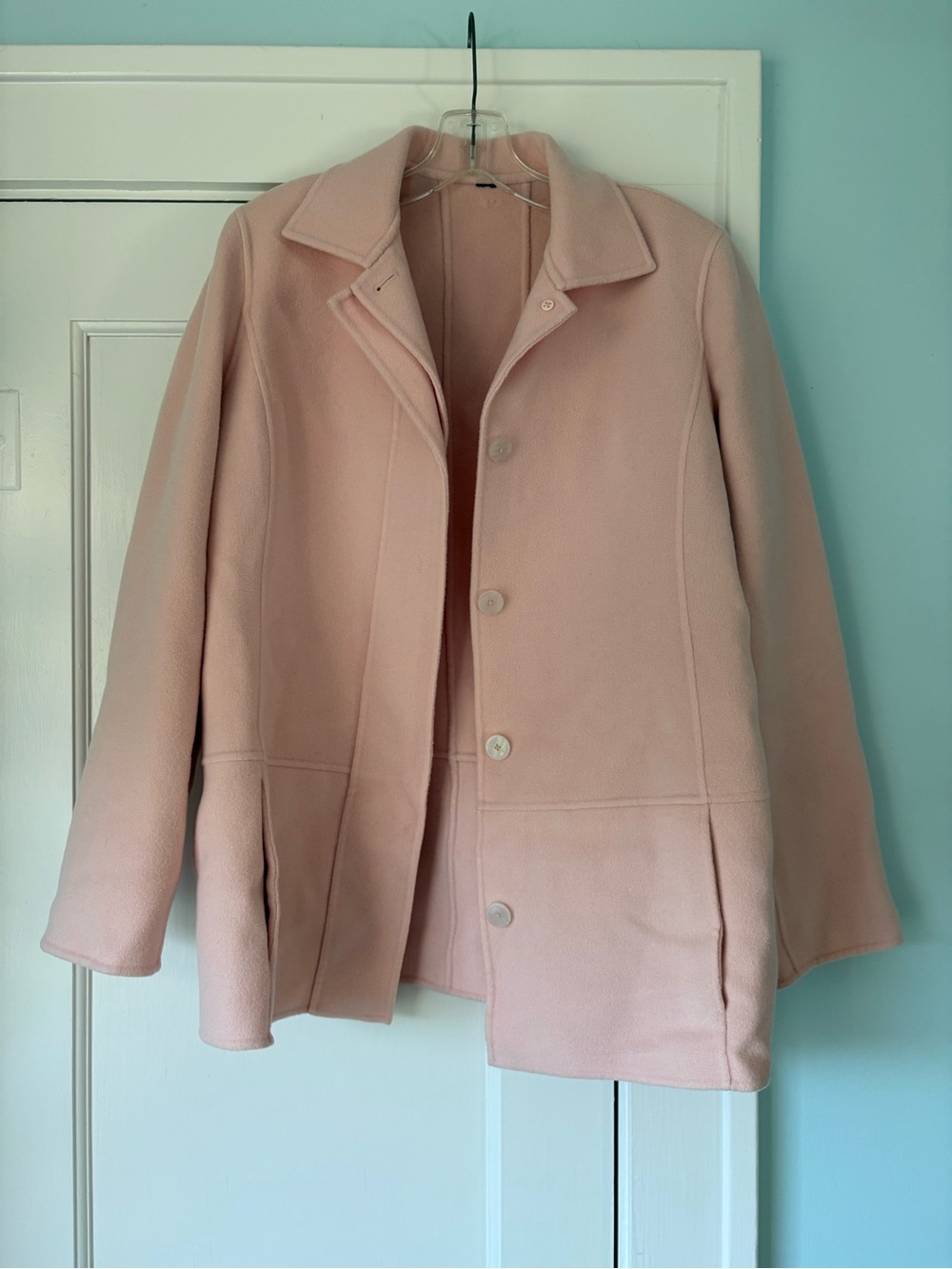 Vintage Linda Allard Ellen Tracy Wool Pastel Ballet Pink Coat Double Face